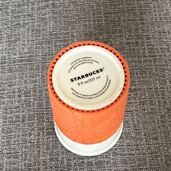 Rare 2013 Starbucks Coffee Mug Ceramic travel mug with orange silicone wrap - Picture 3 of 5